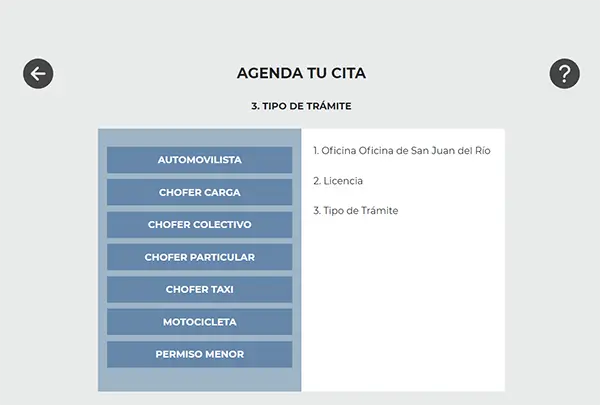 Agendar cita para licencia de conducir en Saln Juan del Rio, Querétaro