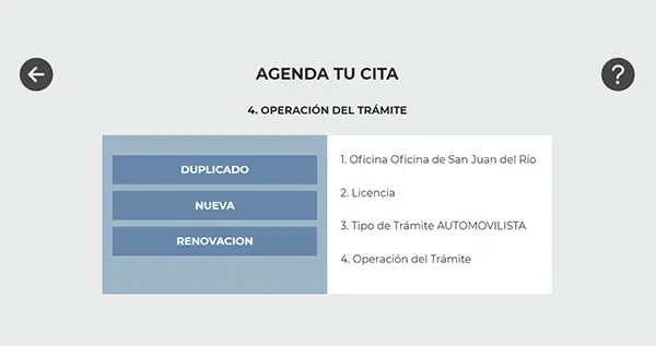 Agendar cita para licencia de conducir en Saln Juan del Rio, Querétaro