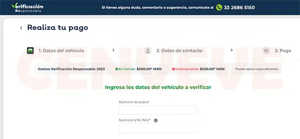 Pago de verificación responsable en Jalisco